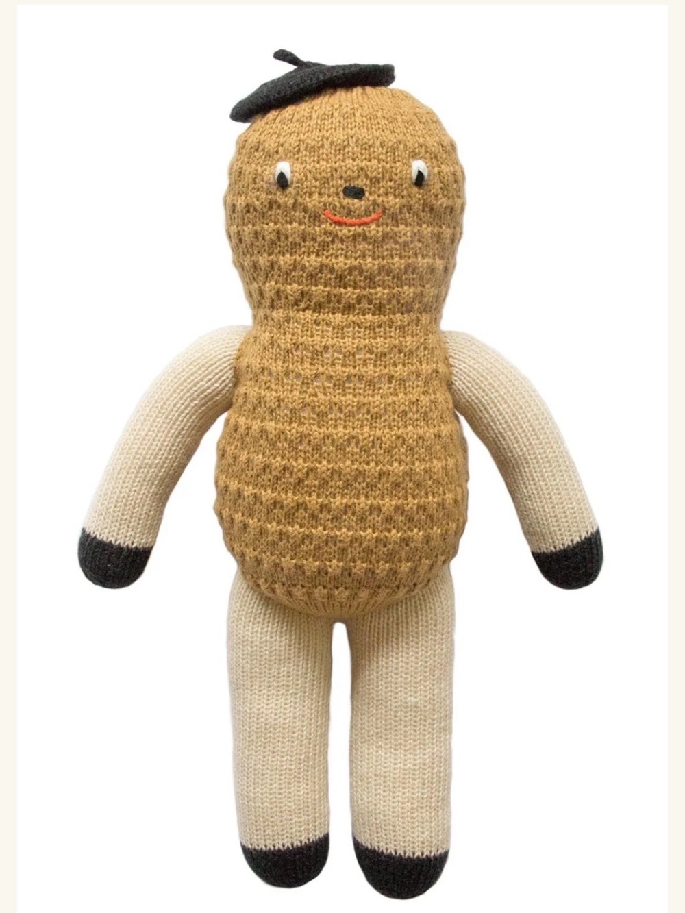 Blabla Kids Peanut in Beret Hand Knit 100% Cotton Plush Toy Stuffed Animal Rare